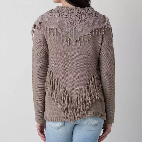 Double Zero Fringe Cardigan Sweater - Picture 2 of 4